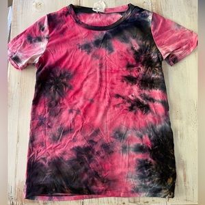 Hot pink /black Tie dye Tshirt